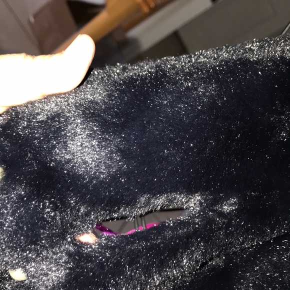 Neck scarf faux mink in black made in italy new - Picture 3 of 3